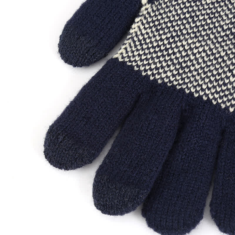 Snowflake Pattern Winter Thicken Knitted Gloves - image 6