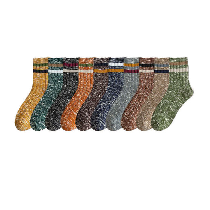 10 Pairs of Snowflake Print Striped Crew Socks - 10 Pairs - One Size (US 6.5 - US 10) - image 2