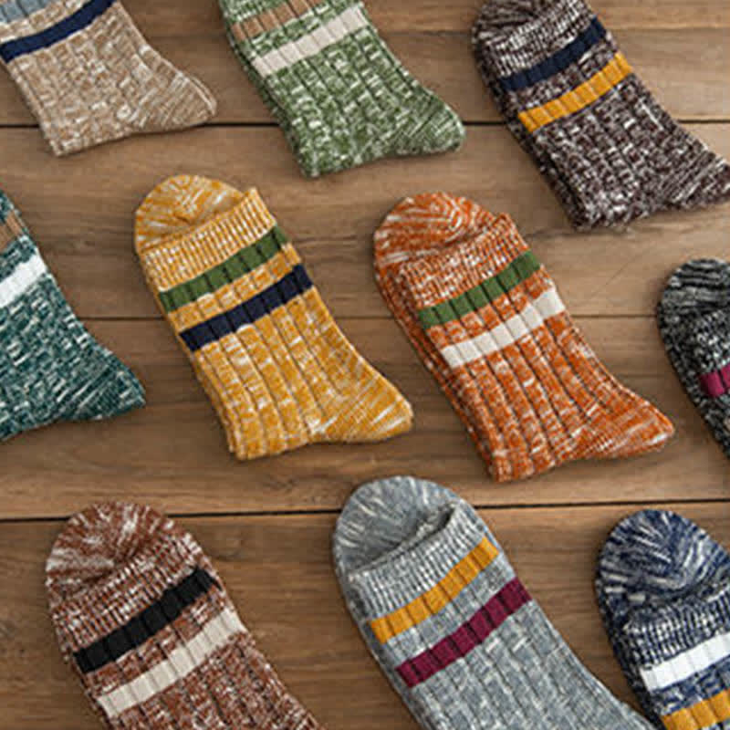 10 Pairs of Snowflake Print Striped Crew Socks - image 4