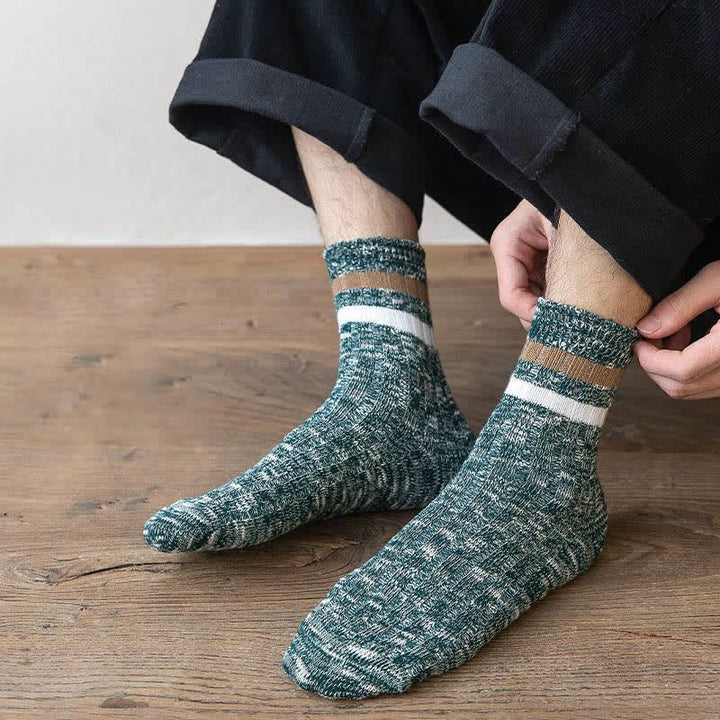 10 Pairs of Snowflake Print Striped Crew Socks - image 0