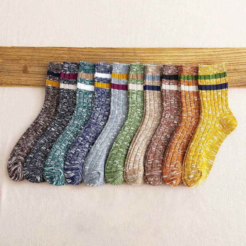 10 Pairs of Snowflake Print Striped Crew Socks - image 3