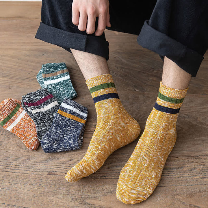 10 Pairs of Snowflake Print Striped Crew Socks - image 6
