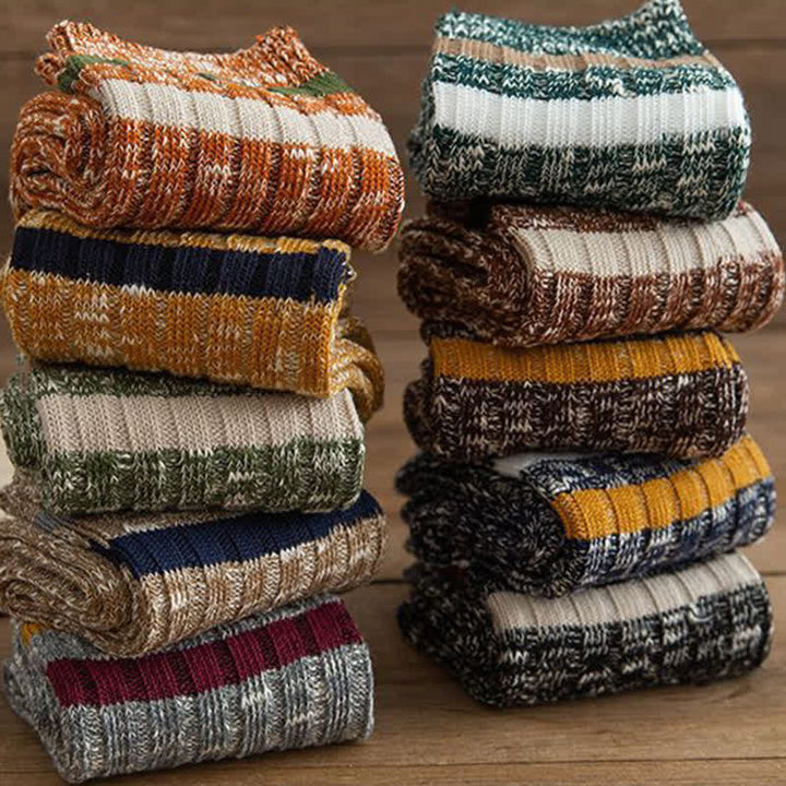 10 Pairs of Snowflake Print Striped Crew Socks - image 5