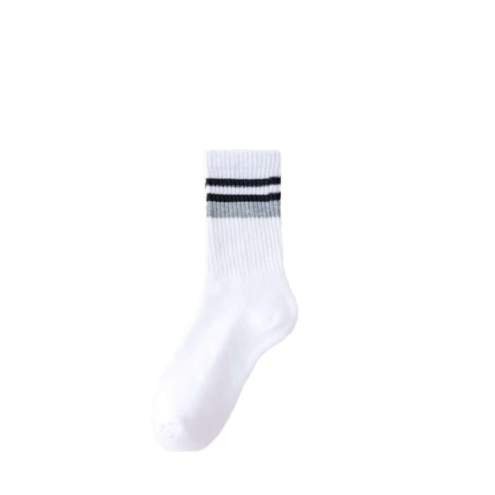 Classic Stripe Thicken Crew Socks - White - 6 Pairs - One Size (US 6 - US 10) - image 8