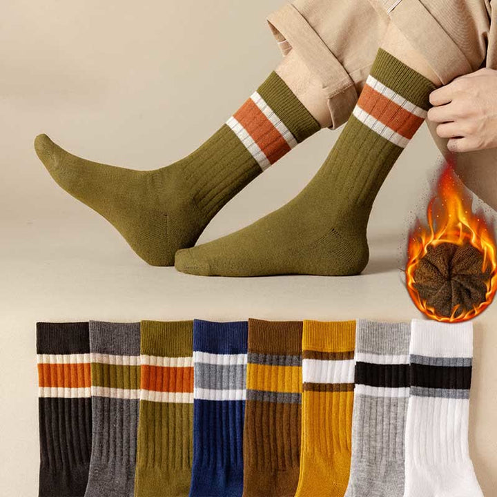 Multicolor Block Striped Causal Crew Socks - image 4