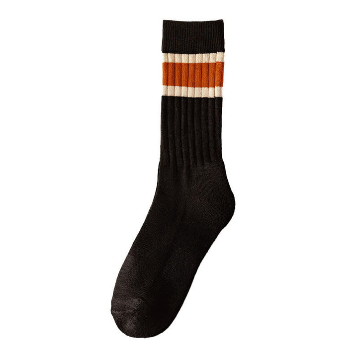 Multicolor Block Striped Causal Crew Socks - Black - 6 Pairs - One Size (US 6.5 - US 10.5) - image 2