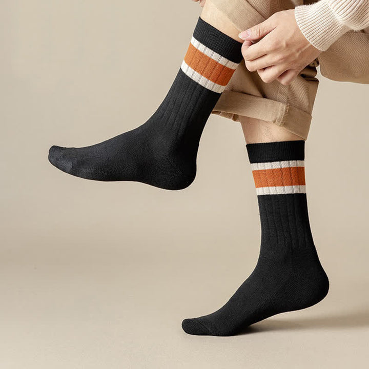 Multicolor Block Striped Causal Crew Socks - image 0