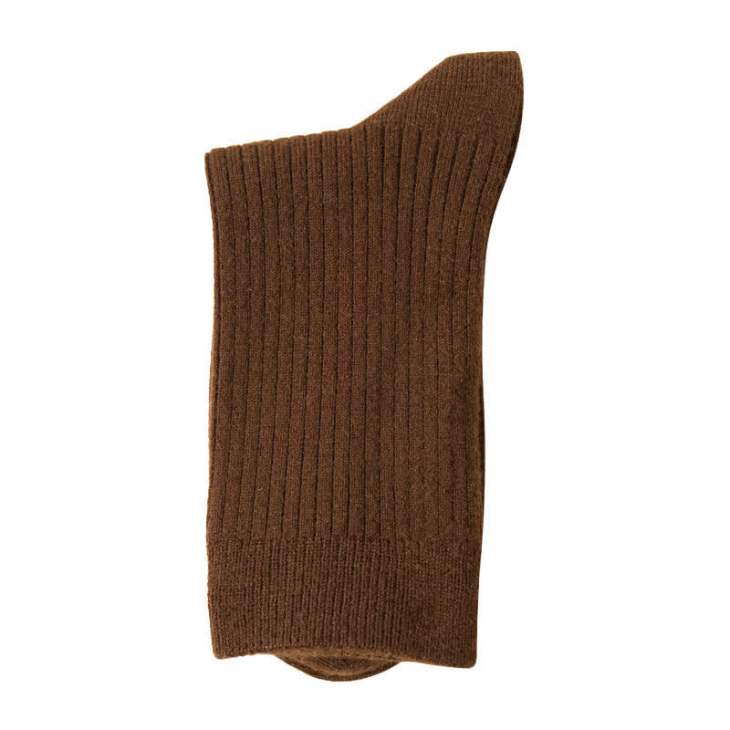 Men's Solid Color Comfortable Breathable Crew Socks - Brown - 6 Pairs - One Size (US 7.5 - US 10.5) - image 2