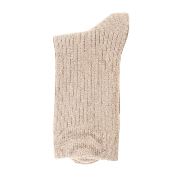 Men's Solid Color Comfortable Breathable Crew Socks - Khaki - 6 Pairs - One Size (US 7.5 - US 10.5) - image 10