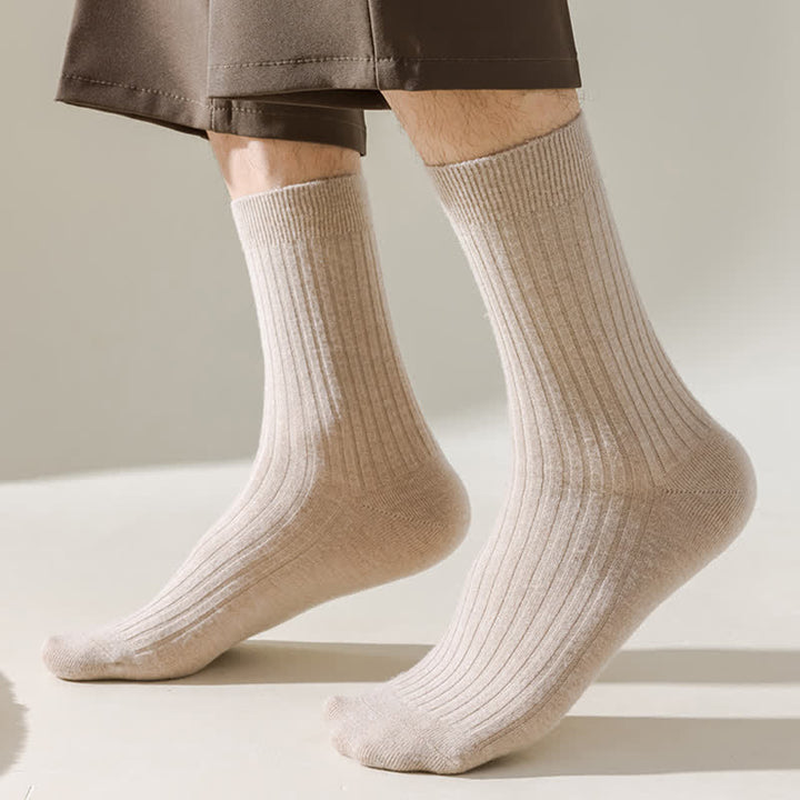 Men's Solid Color Comfortable Breathable Crew Socks - image 12