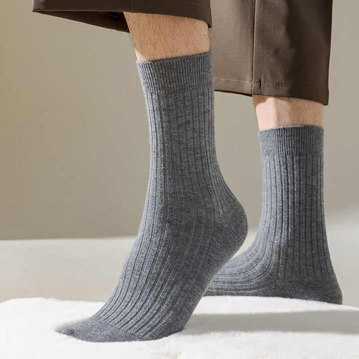 Men's Solid Color Comfortable Breathable Crew Socks - image 9