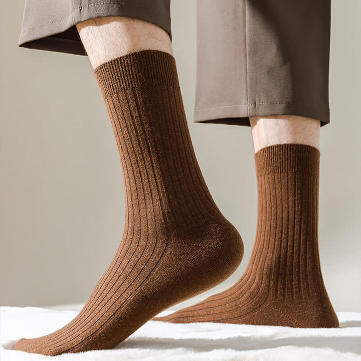 Men's Solid Color Comfortable Breathable Crew Socks - image 0