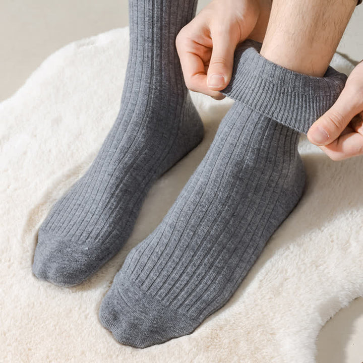 Men's Solid Color Comfortable Breathable Crew Socks - image 8