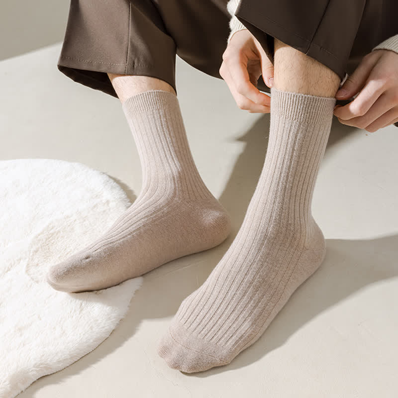 Men's Solid Color Comfortable Breathable Crew Socks - image 11