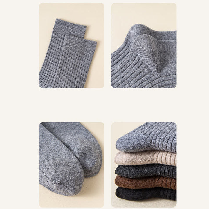 Men's Solid Color Comfortable Breathable Crew Socks - image 5