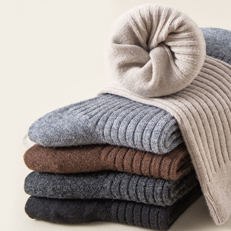 Men's Solid Color Comfortable Breathable Crew Socks - image 4