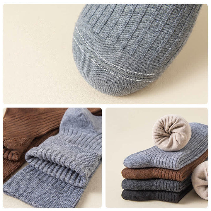 Men's Solid Color Comfortable Breathable Crew Socks - image 6