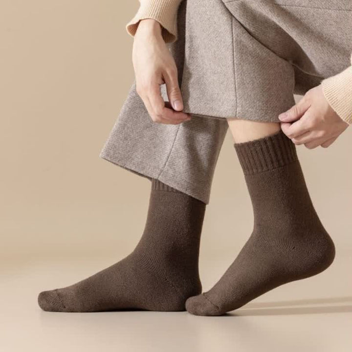 Men's Winter Warm Solid Color Cashmere Crew Socks - image 5