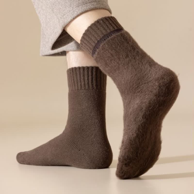 Men's Winter Warm Solid Color Cashmere Crew Socks - image 4