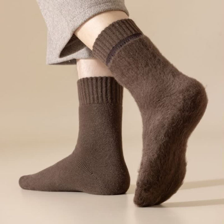 Men's Winter Warm Solid Color Cashmere Crew Socks - image 4