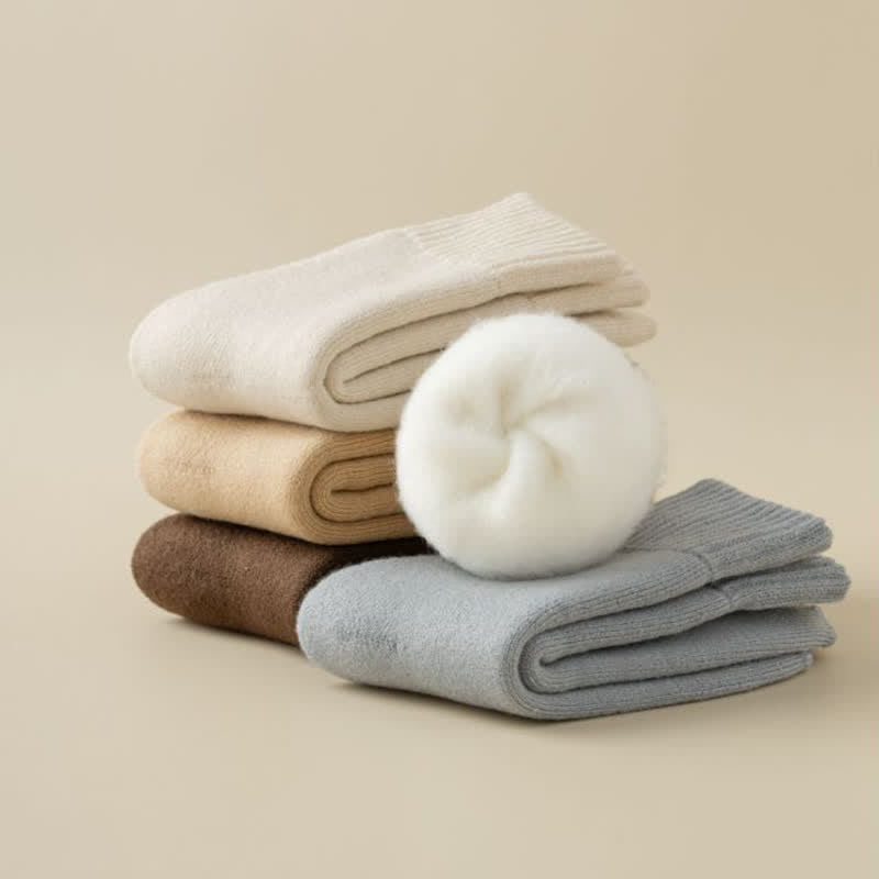Men's Winter Warm Solid Color Cashmere Crew Socks - image 1