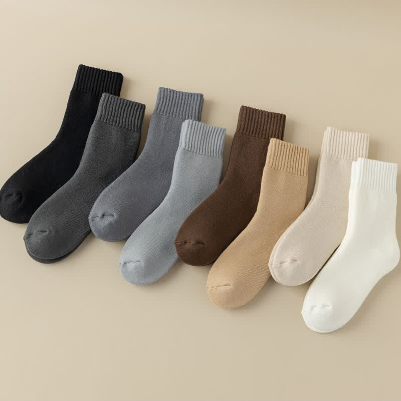 Men's Winter Warm Solid Color Cashmere Crew Socks - image 8