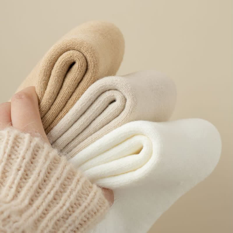 Men's Winter Warm Solid Color Cashmere Crew Socks - image 12
