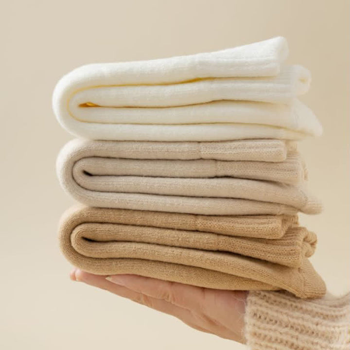 Men's Winter Warm Solid Color Cashmere Crew Socks - image 11