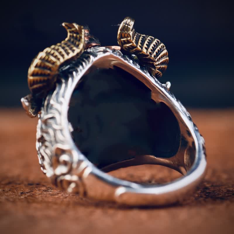 Men's Devil Hell Ghost Goat Opening Adjustable Ring - image 7