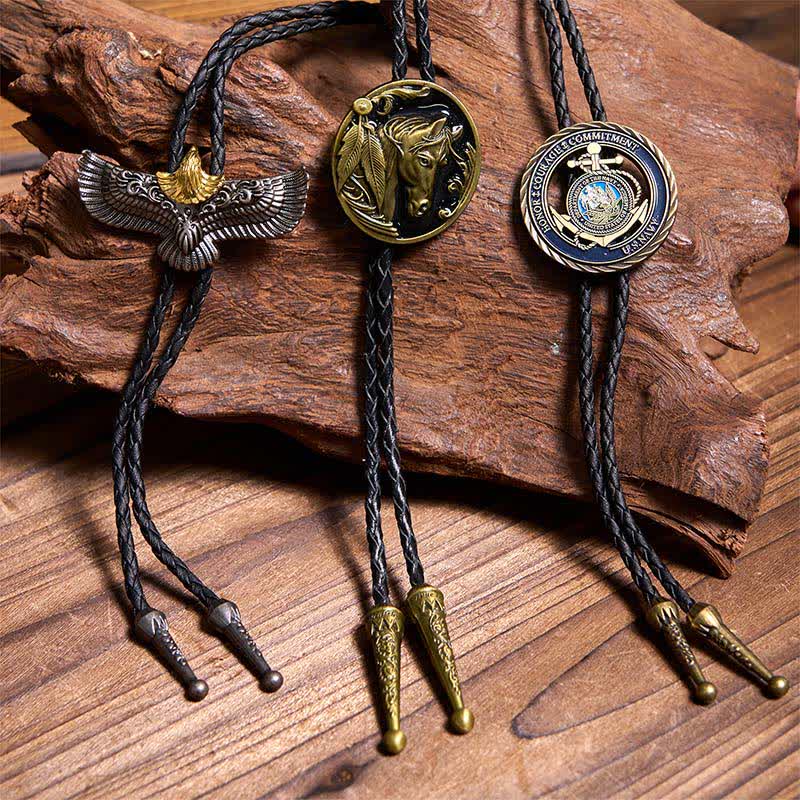 Retro Horse Flying Eagle Navy Anchor Bolo Ties Bundle Set - Bundle Set - image 0