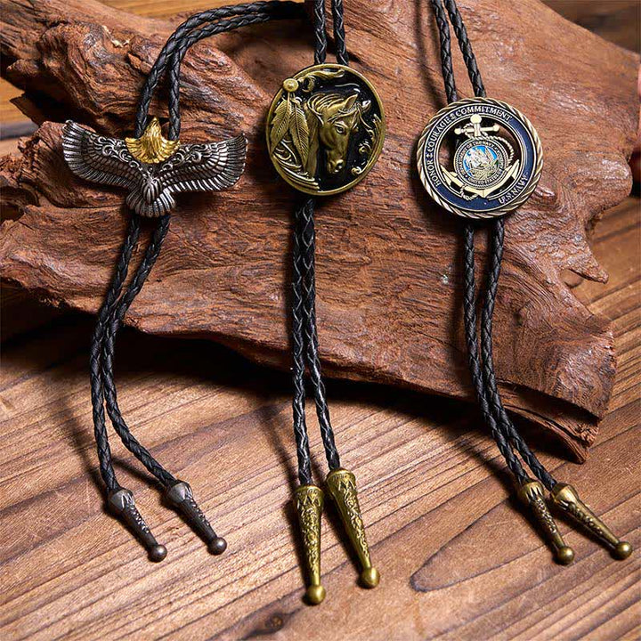 Retro Horse Flying Eagle Navy Anchor Bolo Ties Bundle Set - Bundle Set - image 0