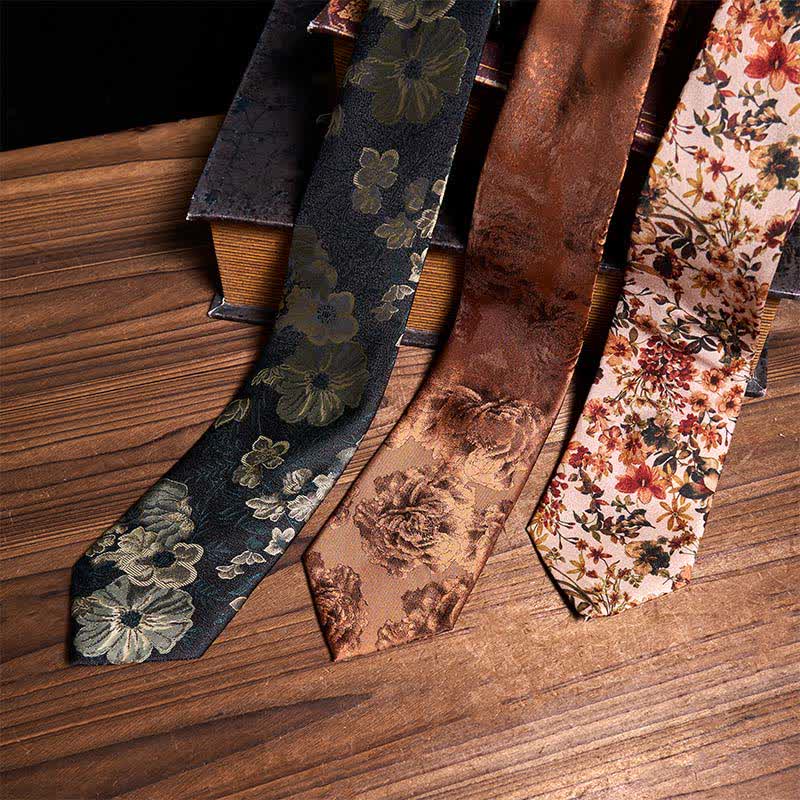 Elegant Casual Floral 3Pcs Neckties Bundle Set - Bundle Set - image 0