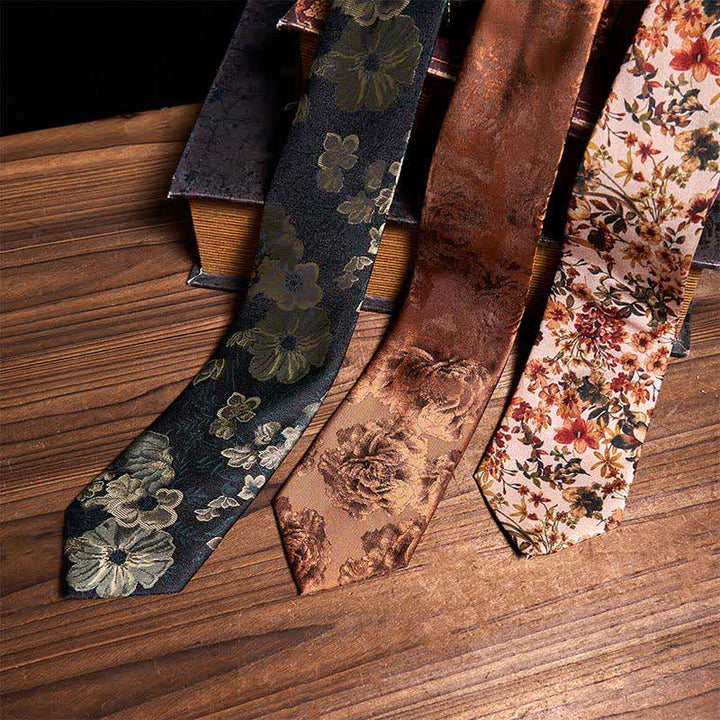 Elegant Casual Floral 3Pcs Neckties Bundle Set - Bundle Set - image 0