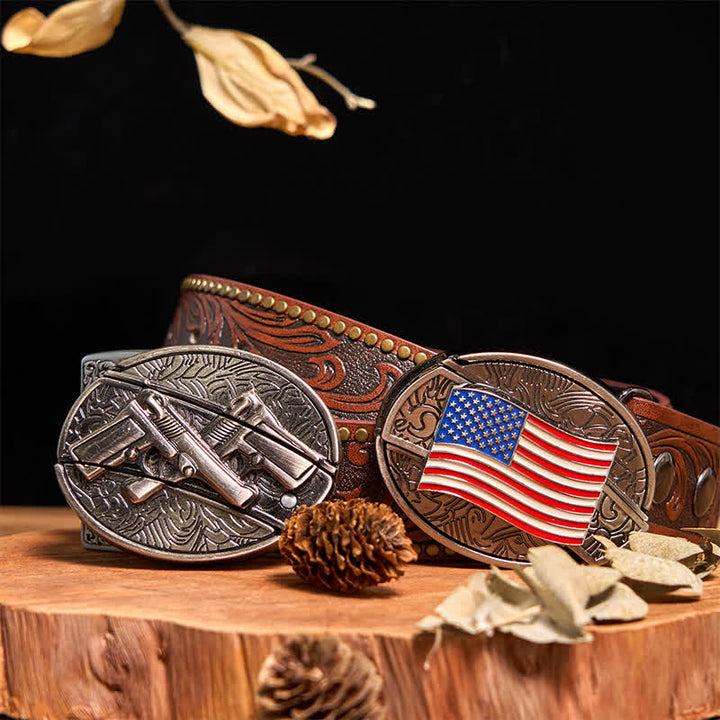 Double Pistols & USA Flag DIY Hidden Knife Buckle Bundle Set  - Bundle Set - Without Belt - Not Included Belt - image 0