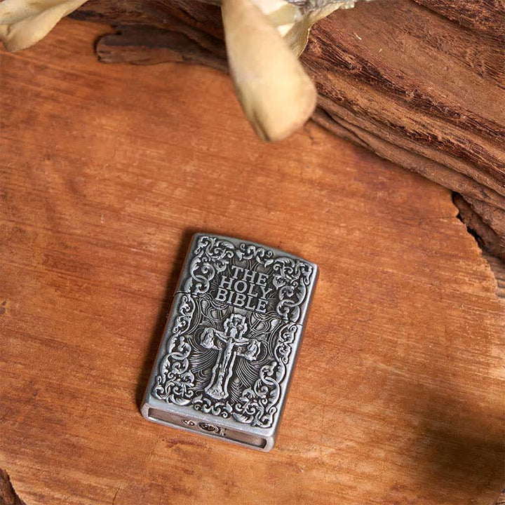 Holy Bible Lighter Longhorn Bull Pendant Cross Necklace Bundle Set  - image 3