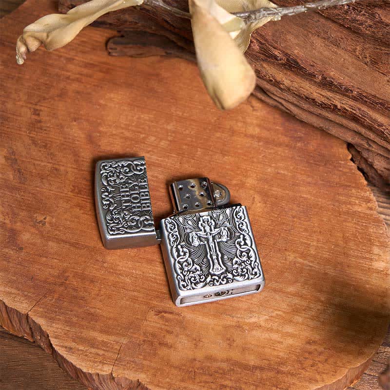 Holy Bible Lighter Longhorn Bull Pendant Cross Necklace Bundle Set  - image 4