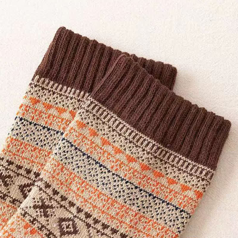Men's Ethnic Style  Small Diamond Pattern Crew Socks - image 13