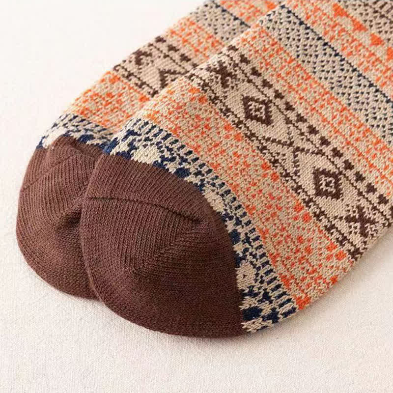 Men's Ethnic Style  Small Diamond Pattern Crew Socks - image 11
