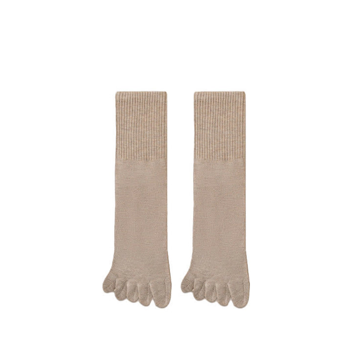 Men's Leisure Split-Toe Wool Blend Athletic Crew Socks - Khaki - 6 Pairs - One Size (US 6.5 - US 10.5) - image 8
