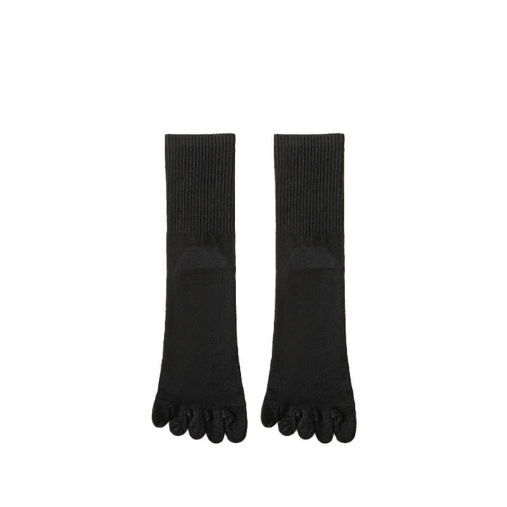 Men's Leisure Split-Toe Wool Blend Athletic Crew Socks - Black - 6 Pairs - One Size (US 6.5 - US 10.5) - image 16