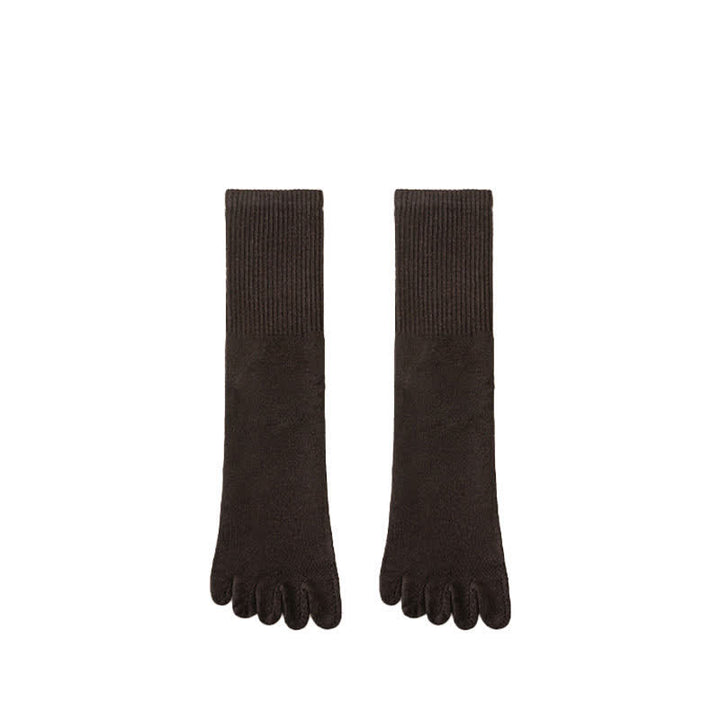 Men's Leisure Split-Toe Wool Blend Athletic Crew Socks - Dark Coffee - 6 Pairs - One Size (US 6.5 - US 10.5) - image 18