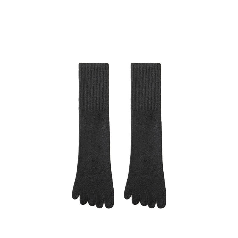 Men's Leisure Split-Toe Wool Blend Athletic Crew Socks - Dark Gray - 6 Pairs - One Size (US 6.5 - US 10.5) - image 13