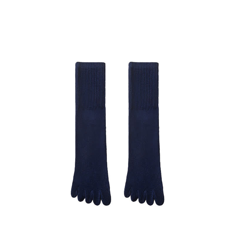 Men's Leisure Split-Toe Wool Blend Athletic Crew Socks - Navy - 6 Pairs - One Size (US 6.5 - US 10.5) - image 2