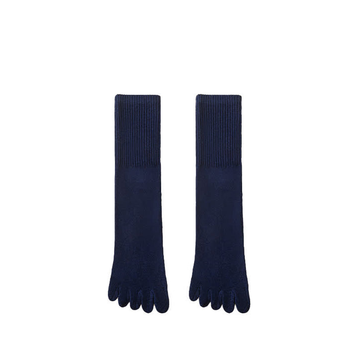 Men's Leisure Split-Toe Wool Blend Athletic Crew Socks - Navy - 6 Pairs - One Size (US 6.5 - US 10.5) - image 2