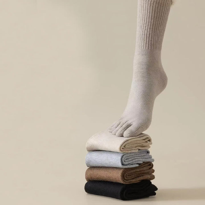 Men's Leisure Split-Toe Wool Blend Athletic Crew Socks - image 7
