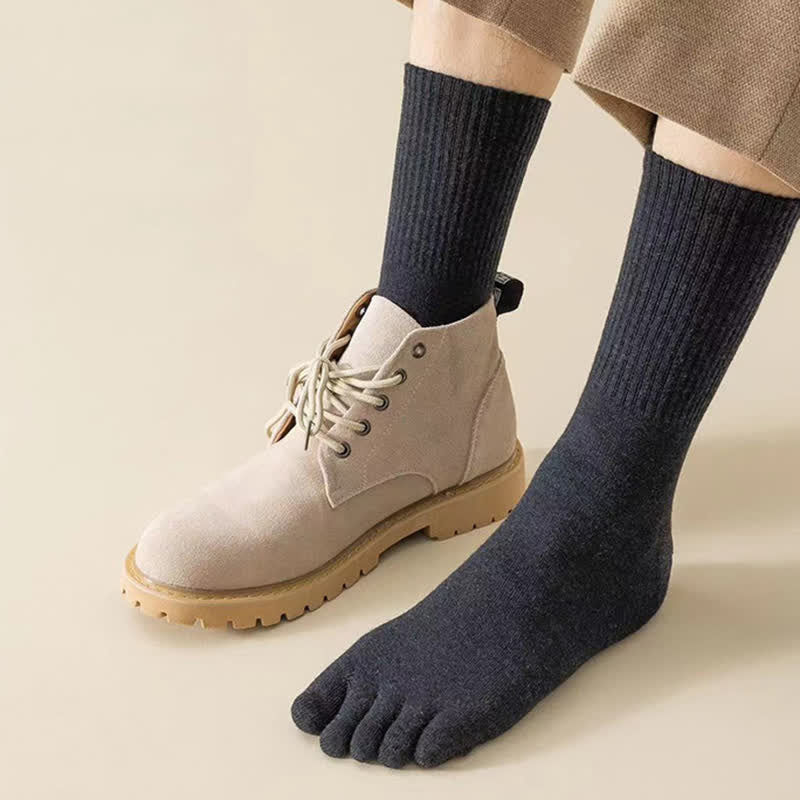Men's Leisure Split-Toe Wool Blend Athletic Crew Socks - image 14