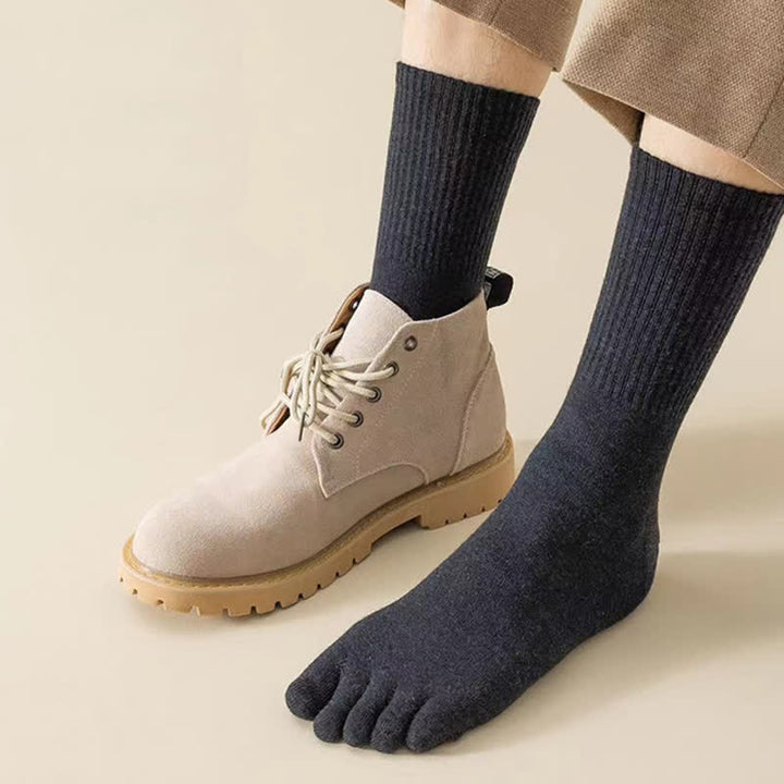 Men's Leisure Split-Toe Wool Blend Athletic Crew Socks - image 14