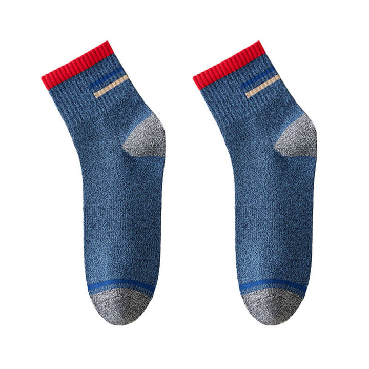 Men's Trendy Striped Pattern Crew Socks - Blue - 6 Pairs - One Size (US 6.5 - US 10) - image 2