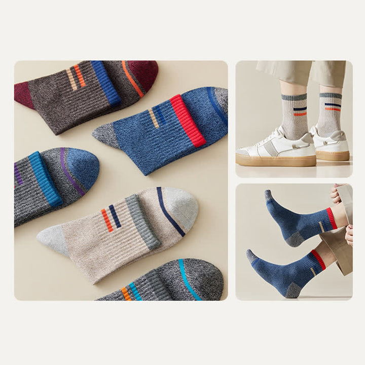 Men's Trendy Striped Pattern Crew Socks - image 5