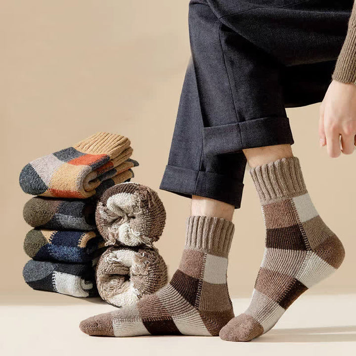 Color-Blocking Wool Thickening Crew Socks - image 0